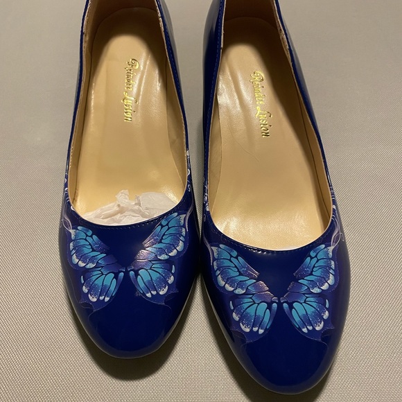 Blue butterfly heels - Picture 3 of 8